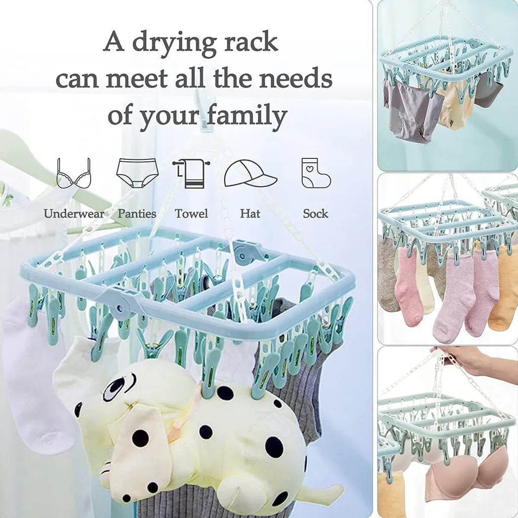 Stabile Wäschespinne 32 Klammern, Wäschehänger, Wäschetrockner Für Haus, Camping, Urlaub, Für Kleine Wäsche 4 Stabile Wäschespinne 32 Klammern, Wäschehänger, Wäschetrockner Für Haus, Camping, Urlaub, Für Kleine Wäsche – Bild 2