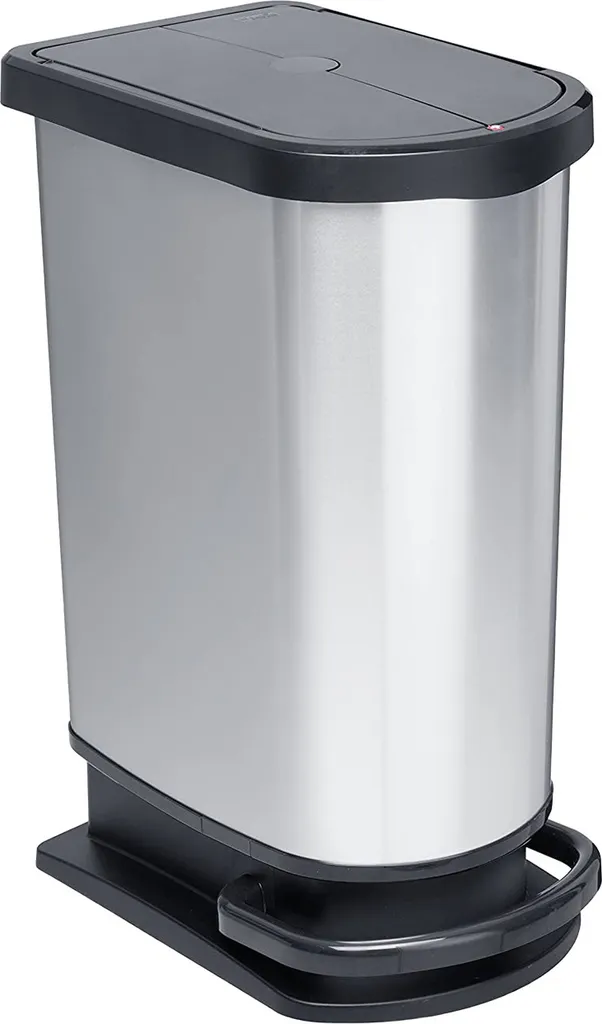 ROTHO Treteimer Duo 50 L PASO, Farbe:Silber Metallic 2 ROTHO Treteimer Duo 50 L PASO, Farbe:Silber Metallic