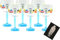 Bombay Sapphire 6er Set Ballon Glas Mit Muster Bunt Cocktail Glas Gläser Eckiger Fuß