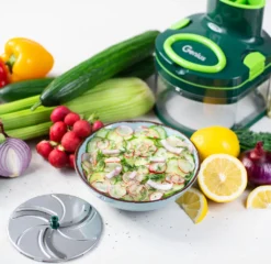 Genius Nicer Dicer Pegasus Gemüsezerkleinerer 10-tlg | Handzugdeckel | Geringer Kraftaufwand | Gemüseschneider Für Schnelles & Sicheres Arbeiten | Fein Reiben + Grob Schneiden -Haushaltswaren Store 3edda7ab4539859fa50e4d61078b4722