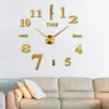 47“ 3D Spiegel Wanduhr Kleben Große Wall Clock Rahmenlose DIY Wanduhr Wandtattoo Wanduhr 120*120cm (Gold) -Haushaltswaren Store 3f987706719e7341fd3007db2f51d79f