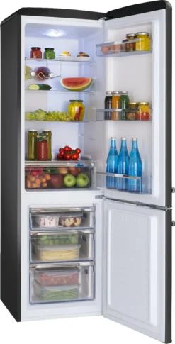 Amica - KGCR 387 100 MS - Kühl-Gefrierkombination - Retro Kollektion - Matt Black