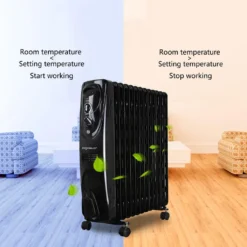 Aigostar Ölradiator Energiesparend 2500W Elektrische Heizung Mobile Ölgefüllter Elektro Heizkörper, Radiator 13 Rippen, 3 Heizstufen, Thermostat Überhitzungsschutz, Schwarz -Haushaltswaren Store 41439c0af7390efed086da33a2c26eaa