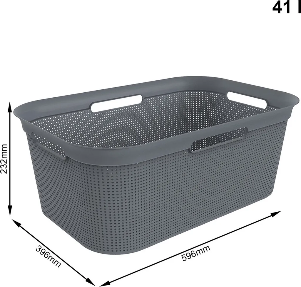 ROTHO Wäschekorb 41 L BRISEN, Farbe:Anthrazit 6 ROTHO Wäschekorb 41 L BRISEN, Farbe:Anthrazit – Bild 4