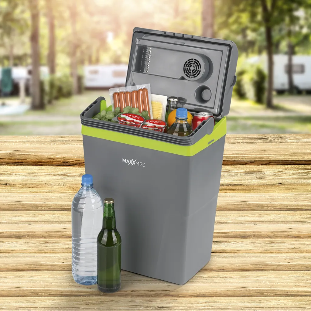 MAXXMEE Kühlbox - Wahlweise Via Netzkabel Oder KFZ-Anschluss - 22l Volumen - Grau/limegreen Kühlbox Camping Kühlschrank 22L Auto 12V 230V Thermobox Elektrisch Picknick Grau 4 MAXXMEE Kühlbox - Wahlweise Via Netzkabel Oder KFZ-Anschluss - 22l Volumen - Grau/limegreen Kühlbox Camping Kühlschrank 22L Auto 12V 230V Thermobox Elektrisch Picknick Grau – Bild 2
