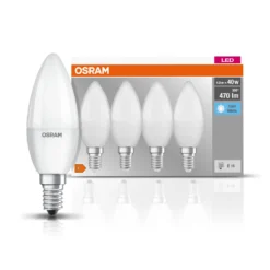 OSRAM Set Mit 4 LED-Lampen E14 Mattierte Flamme 5 W Entsprechend 40 W Kaltweiß -Haushaltswaren Store 43649af990c823ae1cbef08b3fa8645e