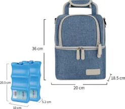 Muttermilch-Kühltasche Mit Kühlakkus, Doppellagig, Passend Für 3 Flaschen, Bis Zu 255 Ml, Für Stillen, Muttermilch, Pumpbeutel, Rucksack ,Denim Blue -Haushaltswaren Store 459a6d9ff1cf461527c1124e71f641ab