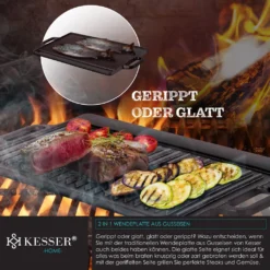 KESSER® Dutch Oven Set In Holzkiste Mit Dutch Oven Mit Viel Zubehör - Gusseisen - Bereits Eingebrannt Mit Kochtopf Grillplatte Pfanne Deckelheber Inkl. Rezeptbuch Handschuhe, Farbe:12-Teilig -Haushaltswaren Store 477554e8dbb3f14872e3e1335bb7bdf1