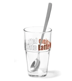 Leonardo Latte Macchiatto Becher 'Solo LM' Mit Löffel, 400ml, Ø 8,5 X 14,7cm (4er Set) -Haushaltswaren Store 47c8f65309d774370472a9a523f0a5f6