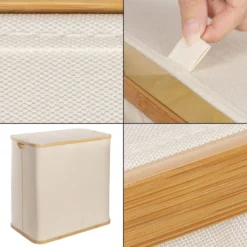 ONVAYA® Wäschekorb Mit Deckel | 2 Fächer | Beige | Wäschesammler Fürs Badezimmer | Wäschetruhe Aus Bambus-Holz & Oxford-Stoff | Design Wäschebox | Wäschesortierer 13 ONVAYA® Wäschekorb Mit Deckel | 2 Fächer | Beige | Wäschesammler Fürs Badezimmer | Wäschetruhe Aus Bambus-Holz & Oxford-Stoff | Design Wäschebox | Wäschesortierer -Haushaltswaren Store 48356bf8fc3c56ddc7b742a134baa92c