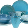 CreaTable 20157 Kombiservice Nature Collection Aqua Für 4 Personen, Steinzeug, Aqua (1 Set, 16-teilig) -Haushaltswaren Store 484fdac582c6f35cac5451de2b98494c