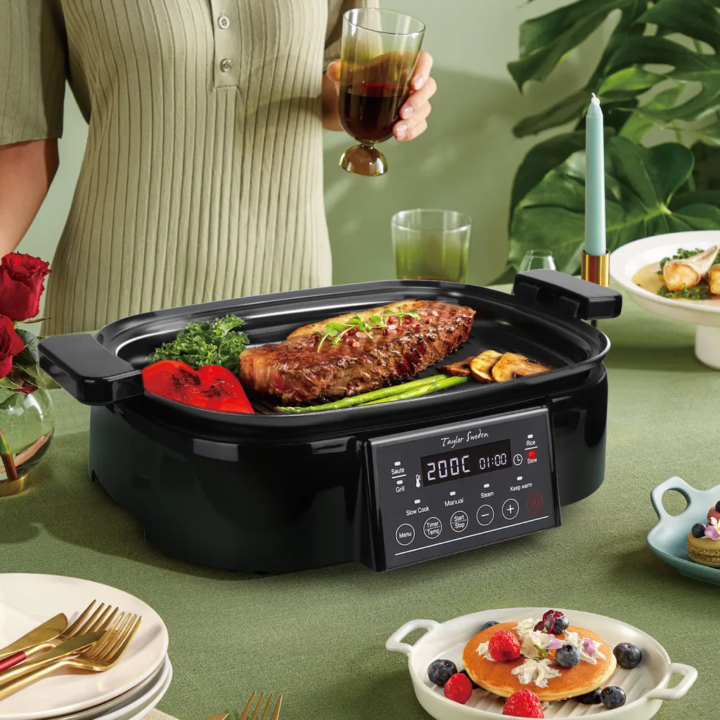Aigostar 6 L Dampfgarer Mit Timer, Langsamkocher, Grill Und Dampfgarer 3 In 1, BPA-frei, Programmierbar, Voreingestellte Programme, Warmhaltefunktion, 1250 W 4 Aigostar 6 L Dampfgarer Mit Timer, Langsamkocher, Grill Und Dampfgarer 3 In 1, BPA-frei, Programmierbar, Voreingestellte Programme, Warmhaltefunktion, 1250 W – Bild 2