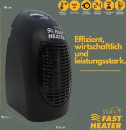 Starlyf® Fast Heater - 400W Tragbare Und Leistungsstarke Steckdosen-Mini-Heizung Schwarz - Original Aus Der TV-Werbung -Haushaltswaren Store 49b7701e4eadd5155f6af7758ef164c6