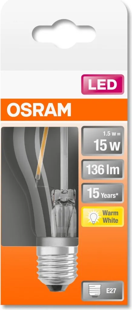 Osram LED Leuchtmitel Star Classic P15 E27 1,5W Warmweiß, Klar 10 Osram LED Leuchtmitel Star Classic P15 E27 1,5W Warmweiß, Klar – Bild 8