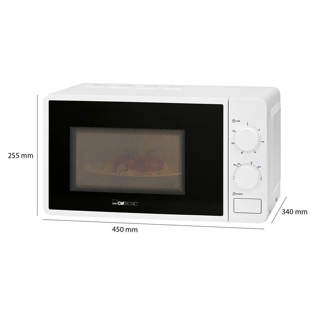 Clatronic MW 791 Mikrowelle/700 W/20 L Garraum/30-Minuten Timer Mit Endsignal/ 6 Leistungsstufen/ Garraumbeleuchtung/ Weiß 7 Clatronic MW 791 Mikrowelle/700 W/20 L Garraum/30-Minuten Timer Mit Endsignal/ 6 Leistungsstufen/ Garraumbeleuchtung/ Weiß – Bild 5