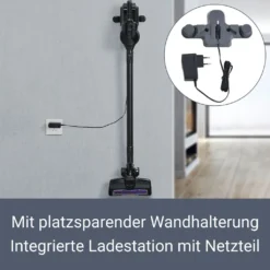 Juskys 2in1 Handstaubsauger & Akku Staubsauger - Beutellos & Kabellos – Bis 55 Min Laufzeit - Lithium-Ionen Akku, Wandhalterung & Ladestation – Schwarz -Haushaltswaren Store 4a4bff7982aa7c19bf81812afd414aa8