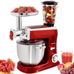Syntrox Küchenmaschine Knetmaschine Mit Fleischwolf Und Mixer - Rot -Haushaltswaren Store 4abff35bccda31bbf7e01a8261e48481