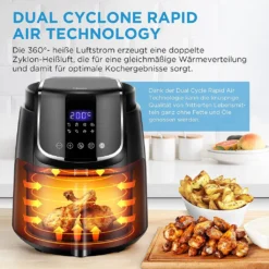 Midea Heißluftfritteuse 3,5L Heißluft Fritteuse Mit 8 Verschiedene Programmen, Digital Touchscreen, Temperaturkontrolle, 1500W Heissluftfritteuse Air Fryer -Haushaltswaren Store 4aee6984ab08e031e0789e6d798d2705