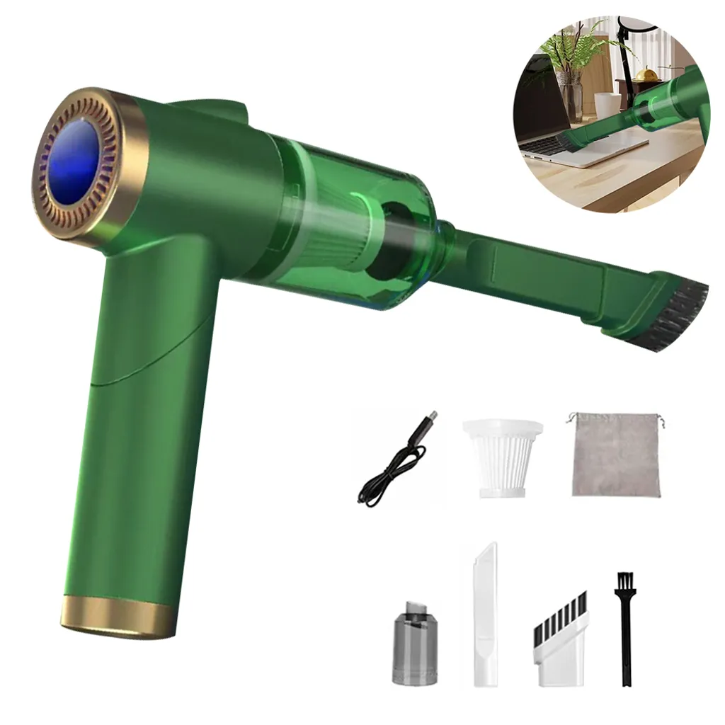 Auto Staubsauger, Rikimxin Handstaubsauger 9000Pa Starke Power Sauger Tragbarer Mini Autostaubsauger Kabellos Wiederaufladbar Staubsauger Mit LED-Licht 90° Rotation Vakuum ,Green 4 Auto Staubsauger, Rikimxin Handstaubsauger 9000Pa Starke Power Sauger Tragbarer Mini Autostaubsauger Kabellos Wiederaufladbar Staubsauger Mit LED-Licht 90° Rotation Vakuum ,Green – Bild 2