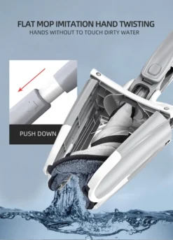 X-Typ Bodenmop, Mit 1 Wiederverwendbaren Polster, 360-Grad-Flachmopp, Kein Handwaschmopp, Haushaltsnass- Und Trockenmop -Haushaltswaren Store 4c7b0fe0fa4b34a5caf2f139c24c050a