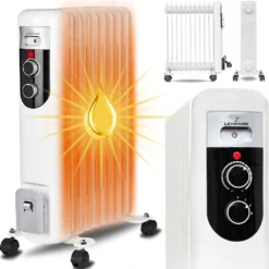 Ölradiator 2500W Lehmann Elektro Heizkörper Mit 11 Rippen Öl Radiator Mobile Elektroheizung Mit Temperaturregelung, Heizung, Heizlüfter, Thermostatregler, Abschaltautomatik, Überhitzungsschutz 2500 Watt, Weiß 16 Ölradiator 2500W Lehmann Elektro Heizkörper Mit 11 Rippen Öl Radiator Mobile Elektroheizung Mit Temperaturregelung, Heizung, Heizlüfter, Thermostatregler, Abschaltautomatik, Überhitzungsschutz 2500 Watt, Weiß -Haushaltswaren Store 4c806e4bee269323647de45d15846772