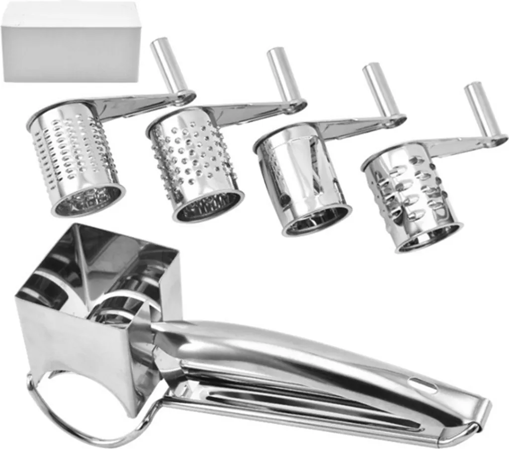 4 In 1 Edelstahl Manuelle Rotary Käsereibe Aus Edelstahl Gemüse Kaese Cutter Käseraspel Käsereiben Mit 4 Ersatzköpfe 3 4 In 1 Edelstahl Manuelle Rotary Käsereibe Aus Edelstahl Gemüse Kaese Cutter Käseraspel Käsereiben Mit 4 Ersatzköpfe