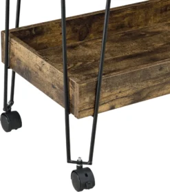 Servierwagen Vaxholm 78x62x32cm Barwagen Beistellwagen Rollwagen Bis 10 Kg Stahlgestell Dunkler Holzton -Haushaltswaren Store 4c99fb1678d3bee83479382048575db2