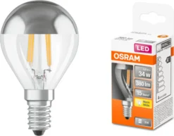 Osram LED Spiegelkopflampe Silber E14 4W Warmweiß, Klar -Haushaltswaren Store 4d047f985005fc6d70243b75bfdbb208