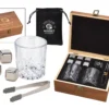 Whisky Geschenk-Set Mit 2 Gläsern, Eiswürfeln Aus Edelstahl, Zange, Samtbeutel In Einer Schönen Holzbox -Haushaltswaren Store 4d63642650bc74b81550c574fe691c12
