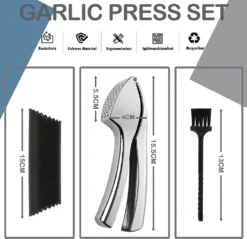 LOZAYI Knoblauchpresse,15,5 Cm Knoblauch- Und Ingwerpresse Mit Ergonomischem Griff Aus Zinklegierung, Praktischer, Rostfrei Und Leicht Zu Reinigen, -Haushaltswaren Store 4d6d9f3f23019884ef7312db239976b6