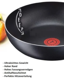 Tefal B30310 Cook&Clean Pfannenset 5tlg Hochrand, Pfanne 28cm + 30cm Hoher Rand, Teflon Antihaftbeschichtet, Bratpfanne Set Tief , Inkl. Deckel -Haushaltswaren Store 4d988e325cd7046b9d4369ea03c923f9
