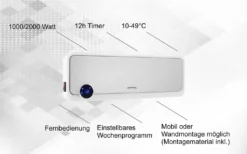 Echos Keramik Heizlüfter | Mit Fernbedienung | 2 Leistungsstufen (1000, 2000 W) | Wandmontage Möglich | 15 Echos Keramik Heizlüfter | Mit Fernbedienung | 2 Leistungsstufen (1000, 2000 W) | Wandmontage Möglich | -Haushaltswaren Store 4e1190e60e5da7b888998f7a44397020