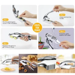 2 In1 Knoblauchpresse Knoblauchhacker Knoblauchschneider Aluminiumlegierung Küchenutensilien -Haushaltswaren Store 4e1fbe84f7cbaca90886214a1a7c9035