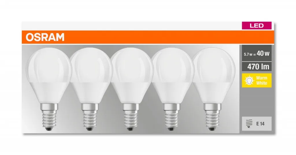 Osram Base, 4,9 W, 40 W, E14, 470 Lm, 10000 H, Warmweiß 6 Osram Base, 4,9 W, 40 W, E14, 470 Lm, 10000 H, Warmweiß – Bild 4