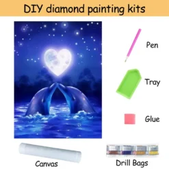 5D DIY Diamond Painting Full Diamant Kreuzstich Stickerei Malerei Delfin Bilder Deko 30x40cm -Haushaltswaren Store 4f66dfb3ecfcb91a820abf97d078d187