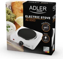 Adler AD 6503 Elektroherd-Einzelkochplatte 1500W, Weiß -Haushaltswaren Store 4f77ba4b20807908e3ce216ab55b79c2