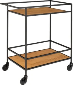Moderner Bar-Rollwagen Barwagen LEVEN Schwarz + Eiche-Look Regalböden -Haushaltswaren Store 4f95c12d415f39a24f387cde9254e872