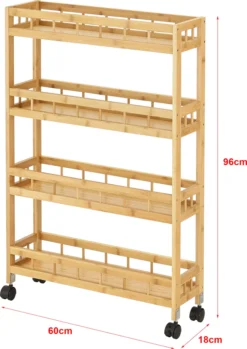 Küchenwagen Pyhäjoki Auf Rollen Servierwagen Aus Bambus Aufbewahrungswagen 96 X 60 X 18 Cm Speicherwagen Natur -Haushaltswaren Store 4fbabb23c241bf52b2037bd7eed601dc