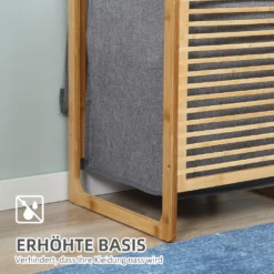 HOMCOM Wäschekorb Wäschebox Wäschesammler Mit Waschbarem Wäschesack Deckel Wäschesack Tuchsack Bambus Leinenartiges Polyester Natur+Grau 40 X 35 X 60,5 Cm 16 HOMCOM Wäschekorb Wäschebox Wäschesammler Mit Waschbarem Wäschesack Deckel Wäschesack Tuchsack Bambus Leinenartiges Polyester Natur+Grau 40 X 35 X 60,5 Cm -Haushaltswaren Store 5081a8dafa2d56bd289252344201f866