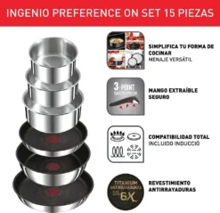 Tefal Topfset INGENIO Emotion Kochgeschirr, 22 Tlg, Topfset & Pfannenset, Wok, Pfanne , Edelstahl 18/10, Töpfe Und Pfannen Set, Kochtopf Kochtöpfe Für Induktionsherd Geeignet, Mit Deckel Abnehmbarer Griff -Haushaltswaren Store 51ab326c2a243b1a546da18b7361c1d5