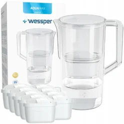 Wessper AquaMax Basic 2.5L Karaffe Filtrante + 10x Cartouche Filtrante En Blanc