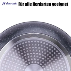 AMERCOOK Brittany 26 Cm Kochtopf Mit Deckel - Kasserolle Mit Deckel Für Alle Herdarten Topf Induktionsgeeignet Antihaft - Steinoptik Induktionstopf Antihaft- & Silikonbeschichtet Milchtopf -Haushaltswaren Store 522a173ebbbc5052ba2ae9ef40cef5e8