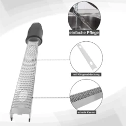 2er Pack Zitronenreibe Aus Edelstahl Parmesanreibe 32,5 Cm Ingwerreibe Multifunktionaler Zester Reibe Muskatnuss Reibe Mit Schutz & Reinigungsbürste Hobel Reibe Für Schokolade, Käse, Kokosnuss -Haushaltswaren Store 52c58bb2c38fb67abfc25b51cd988a9e