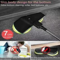 5 In 1 Floating Mop,Kabellos Rotierender Reinigungsmopp,Saugfähige Wischmops,Wiederaufladbarer,Mit Zwei Spinnköpfen,Sechs Mikrofaser-Pads Wischmops -Haushaltswaren Store 533393e3ac28272f64424b0f6efcf123