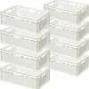 8x Fleischkasten / Eurobehälter E2, Weiß, LxBxH 600x400x200 Mm