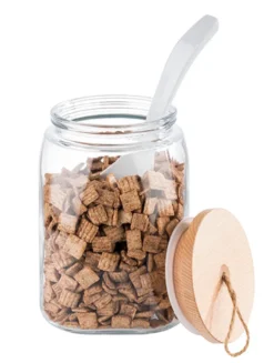 APS Vorratsglas -WOODY- /// 14 X 14 Cm, H: 21,5 Cm /// Glas, Kiefernholz, Silikon /// 2,5 Liter /// 82257 -Haushaltswaren Store 54cd0624fa116e0e0ee7ac7e1c28505e