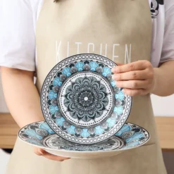 Tafelservice VEWEET, 18 Teiliges Geschirrset Aus Porzellan, AUDRIE Serie, Mit Je 6 Müslischale, Dessertteller Und Flachteller Für 6 Personen -Haushaltswaren Store 54ee5169a4a65ef8f5144de6134aead3