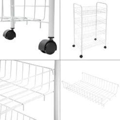 ONVAYA® Beistellwagen Susi Mit 4 Körben | Weiß | 39x26x76 Cm | Rollwagen | Küchenwagen | Wagen | Metall | Regal | Bad | Servierwagen | Haushaltswagen | Allzweckwagen | Küchentrolley -Haushaltswaren Store 55401c77b9bc58b3dc698ef44c4ab686