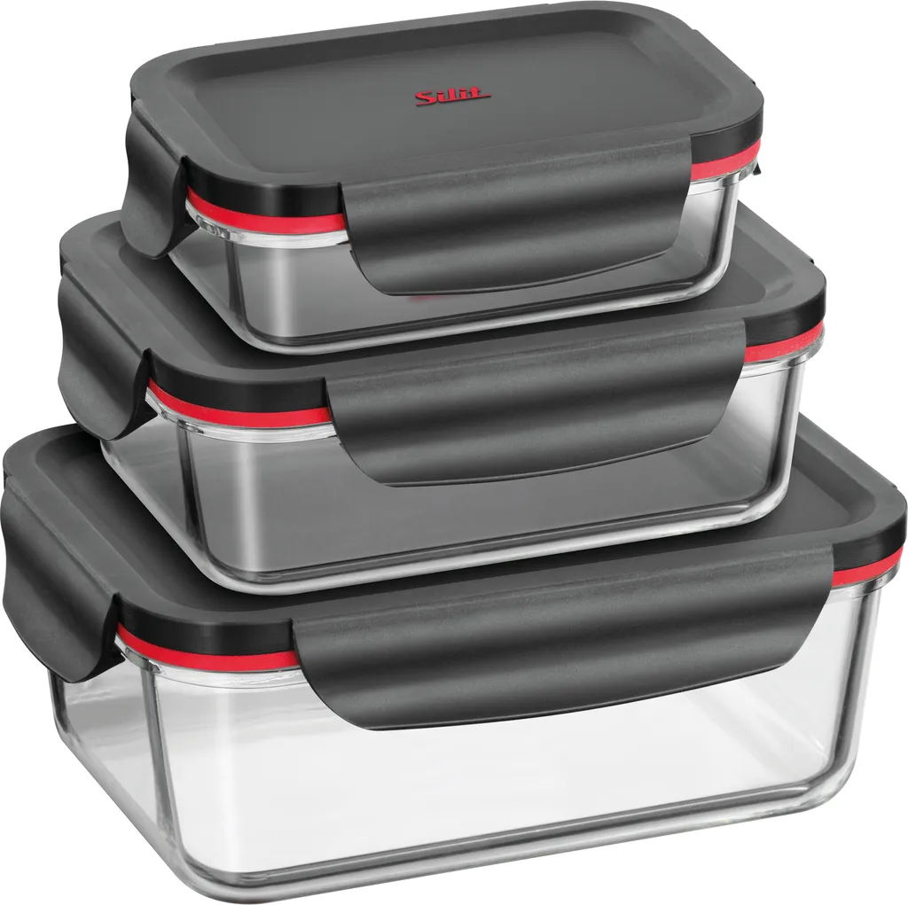 Silit Storio Vorratsdose-Set 3-teilig, Glas, Vorratsglas, Luftdichter Aroma-Deckel, Frischhaltedosen Zum Vorbereiten, Aufbewahren Und Servieren 3 Silit Storio Vorratsdose-Set 3-teilig, Glas, Vorratsglas, Luftdichter Aroma-Deckel, Frischhaltedosen Zum Vorbereiten, Aufbewahren Und Servieren