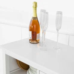 SoBuy FKW104-W Küchenwagen Servierwagen Rollwagen Mit Tür, Flaschenablage Und Schublade Weiß BHT Ca.: 80x93x40cm -Haushaltswaren Store 56838ba8a55178fdbbb1c55cf647220b